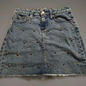 Y2K Style Indie Sleeze Tumblr Girl Grunge Punk Emo Studded Jean Skirt Size 0